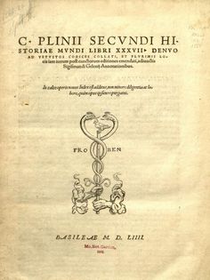 C. Plinii Secundi Naturalis Historiae